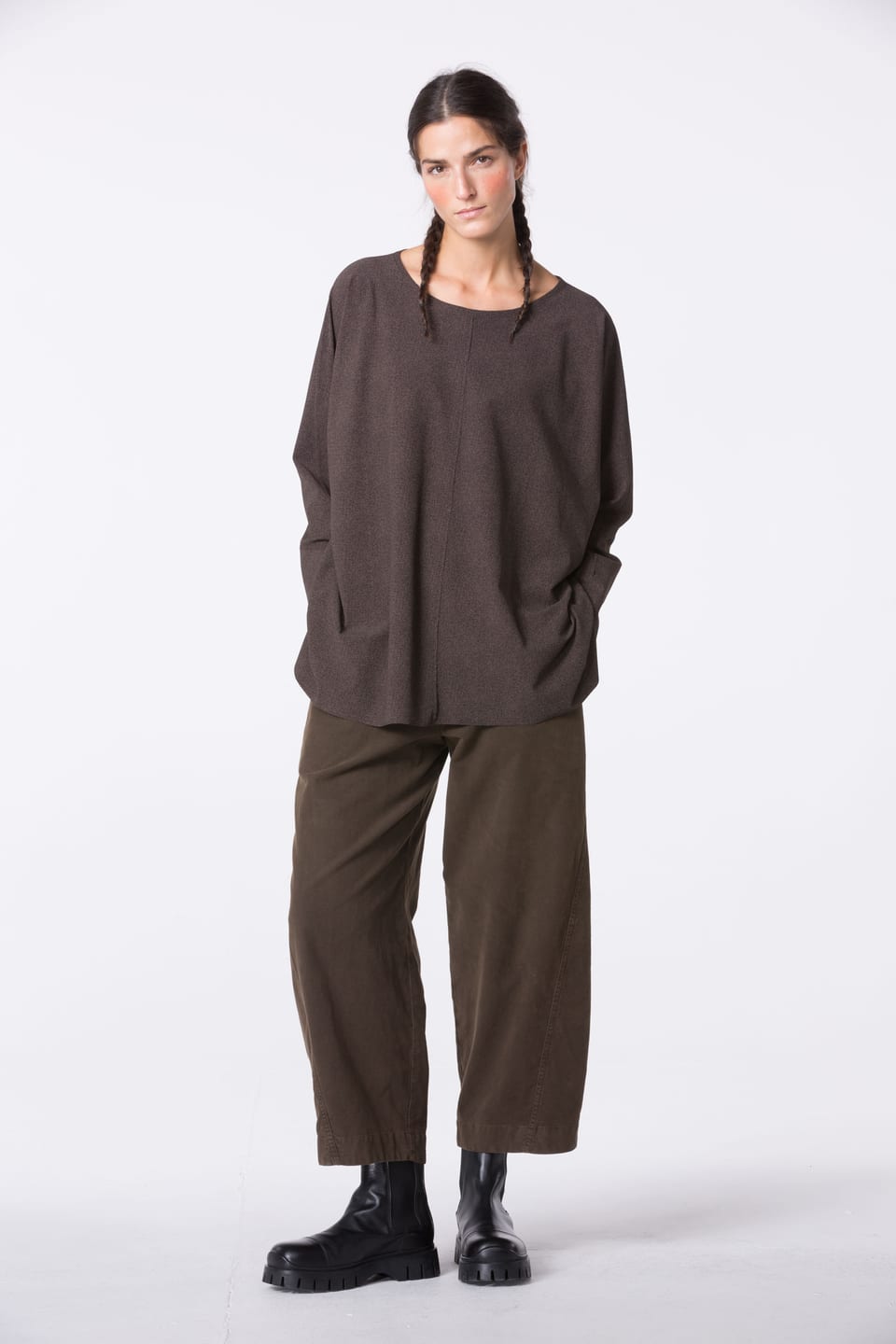Trousers 421 - Cotton lyocell moleskin with stretch - 792YAK - 10240710063