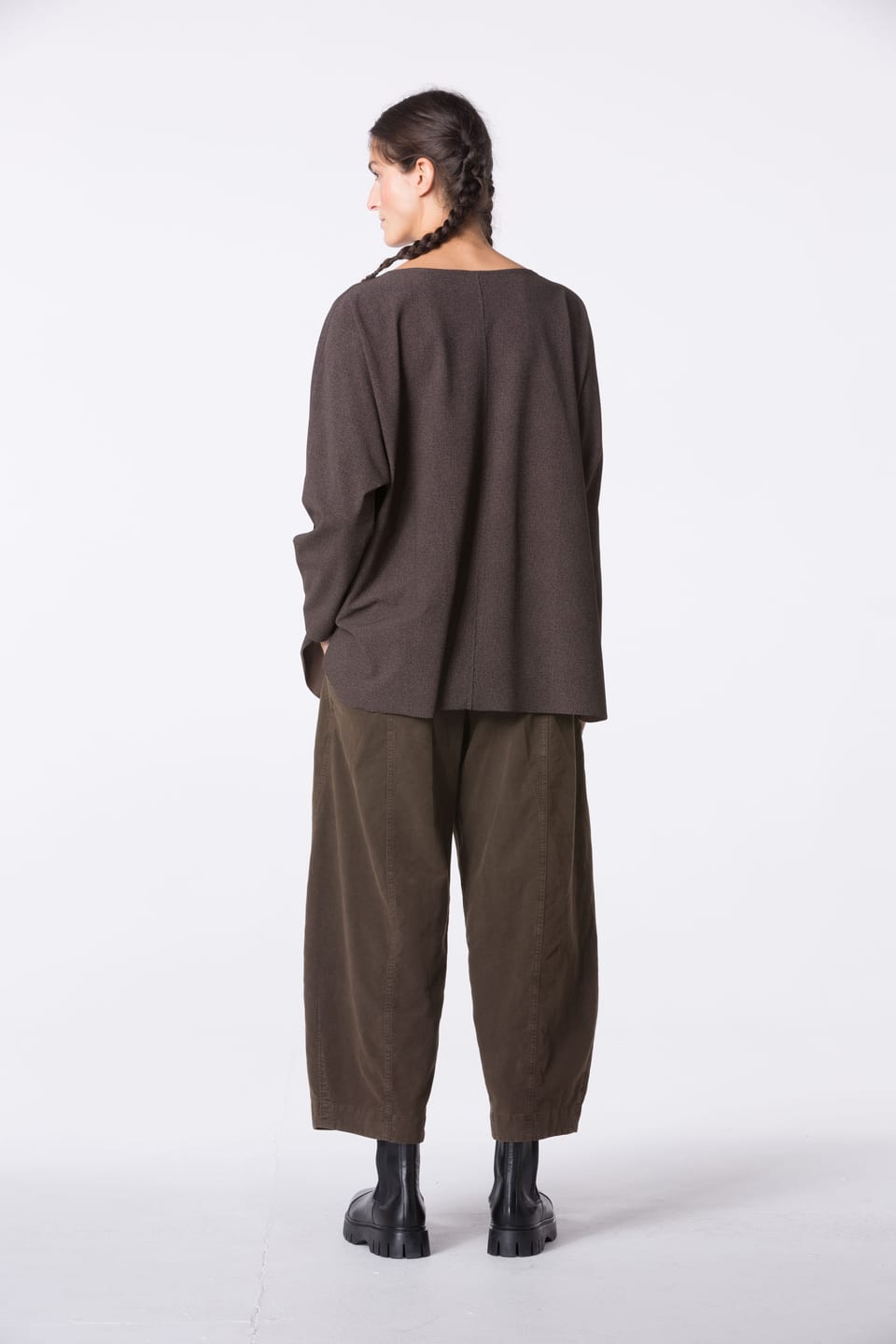 Trousers 421 - Cotton lyocell moleskin with stretch - 792YAK - 10240710063