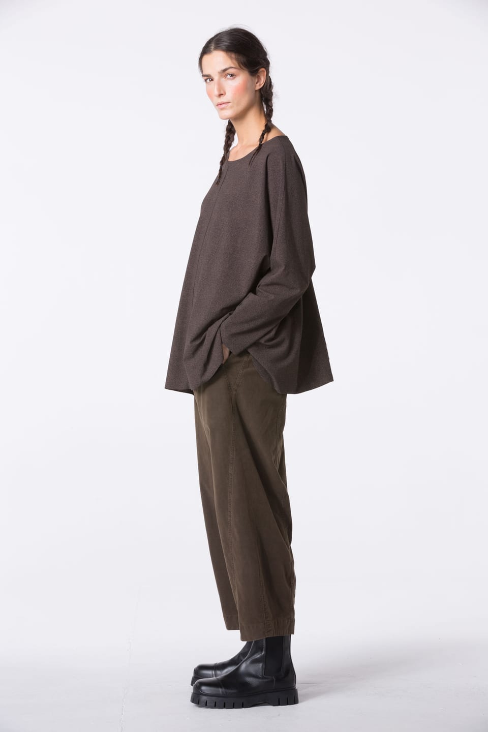 Trousers 421 - Cotton lyocell moleskin with stretch - 792YAK - 10240710063