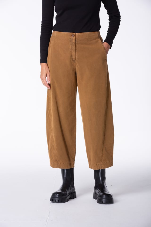 Trousers 421 - Cotton lyocell moleskin with stretch - 852SISAL - 10240710063