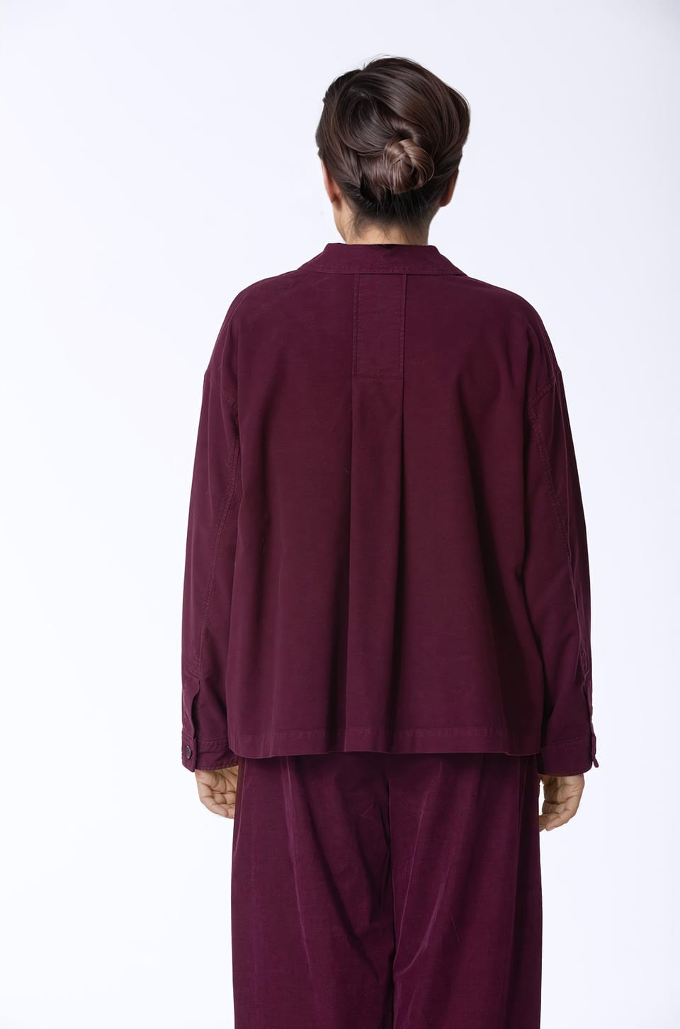 Bunda 409 - Bavlněná lyocellová moleskin se strečem - 372WINE - 10240710064
