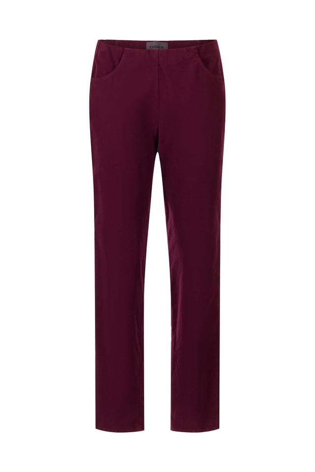 Trousers 423 - Cotton lyocell moleskin with stretch - 372WINE - 10240710069