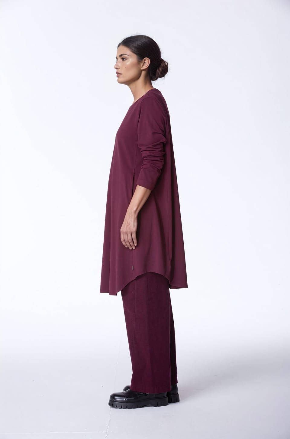 Shirt 405 - Organic cotton modal jersey - 370WINE - 10240710072