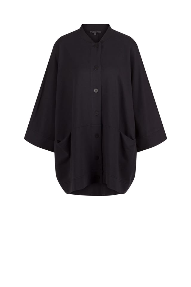 Jacket 411 - Organic cotton yak sweat - 990BLACK - 10240710073