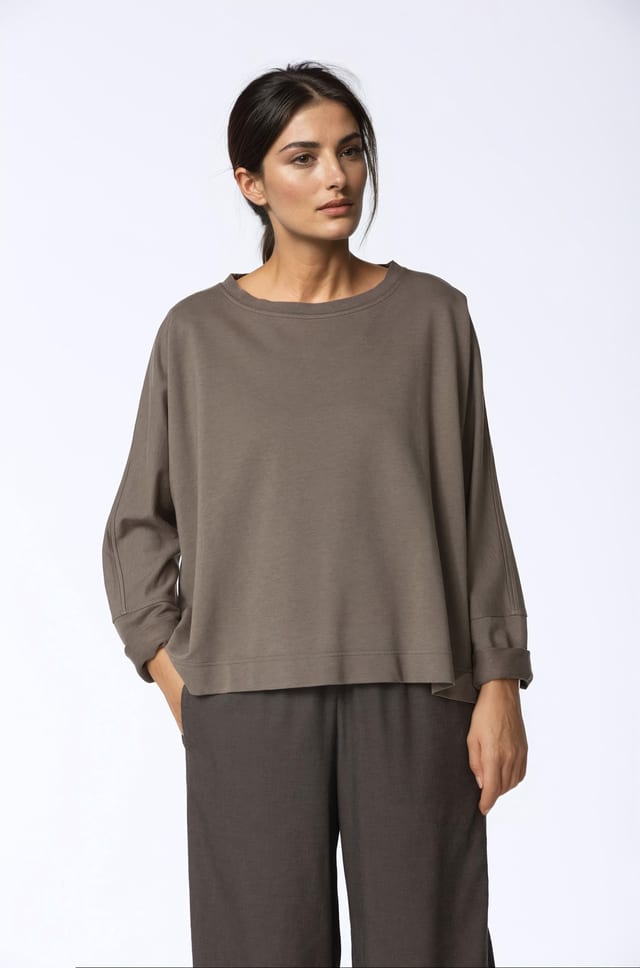 Pullover 439 - Biobaumwoll-Yak Sweat - 770LICHEN - 10240710075