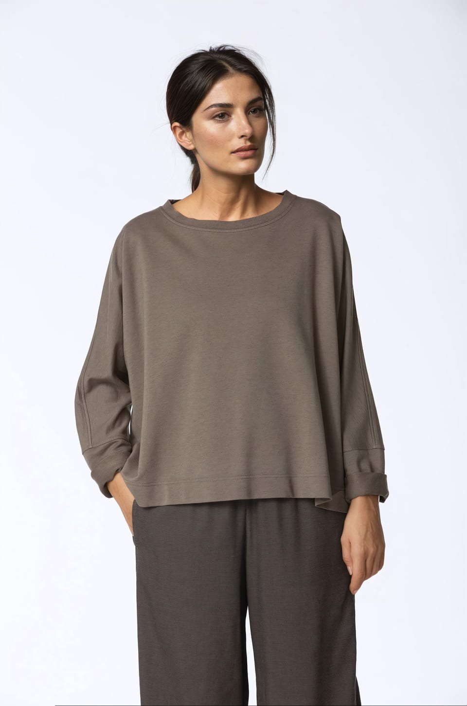 Pullover 439 - Biobaumwoll-Yak Sweat - 770LICHEN - 10240710075