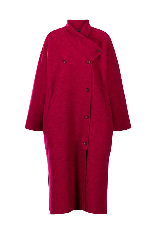 Coat 404 - Premium OSKA boiled wool - 340GARNET - 10240710077