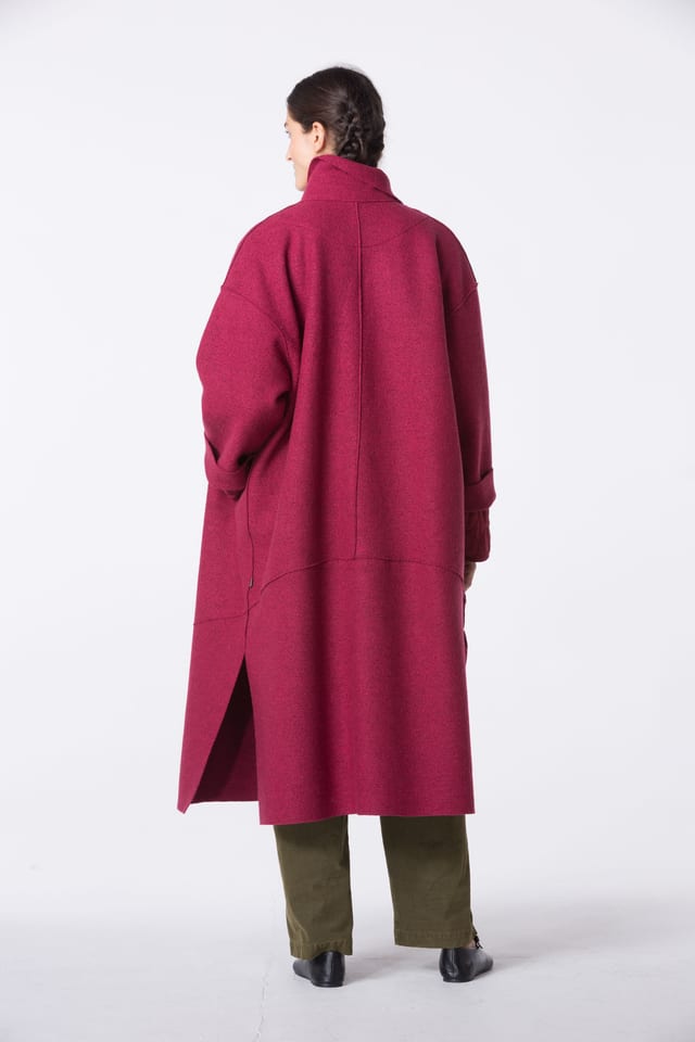 Coat 404 - Premium OSKA boiled wool - 340GARNET - 10240710077