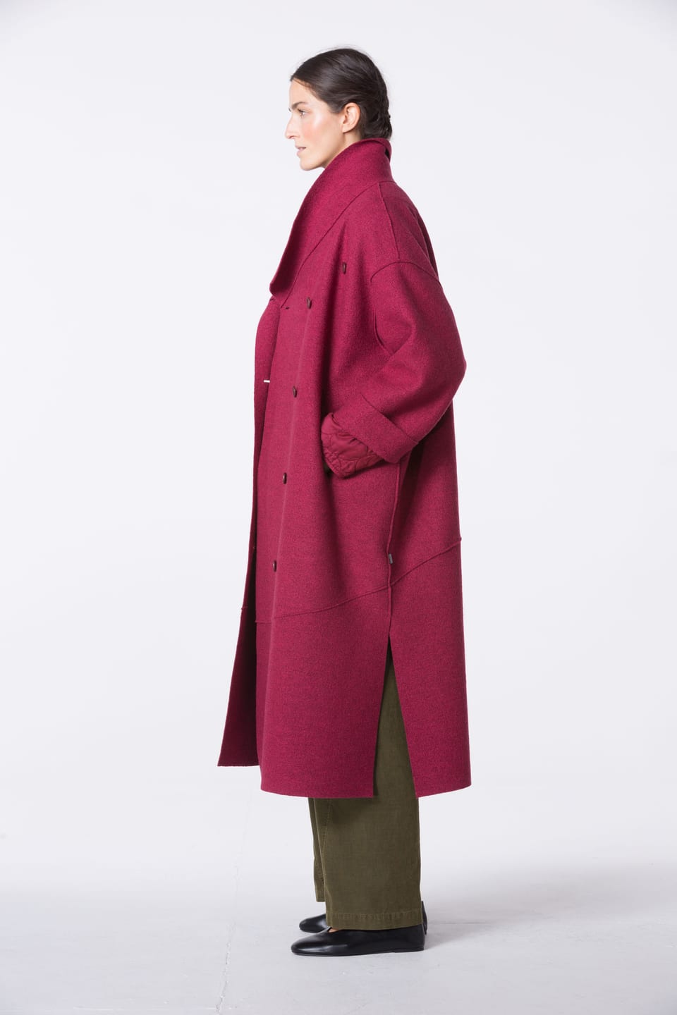 Coat 404 - Premium OSKA boiled wool - 340GARNET - 10240710077