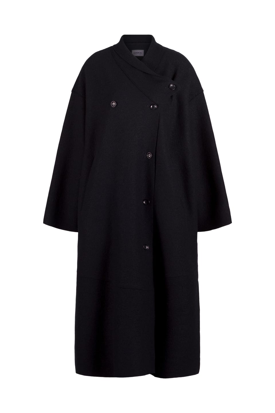 Coat 404 - Premium OSKA boiled wool - 990BLACK - 10240710077