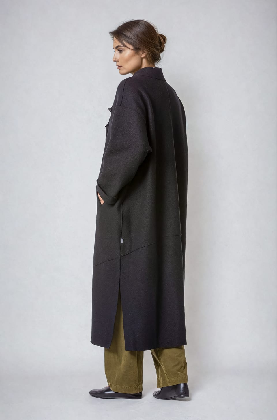 Coat 404 - Premium OSKA boiled wool - 990BLACK - 10240710077