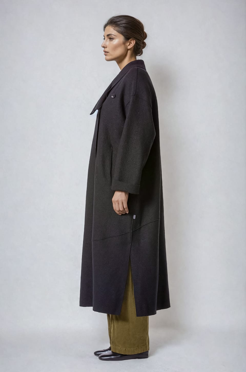Coat 404 - Premium OSKA boiled wool - 990BLACK - 10240710077