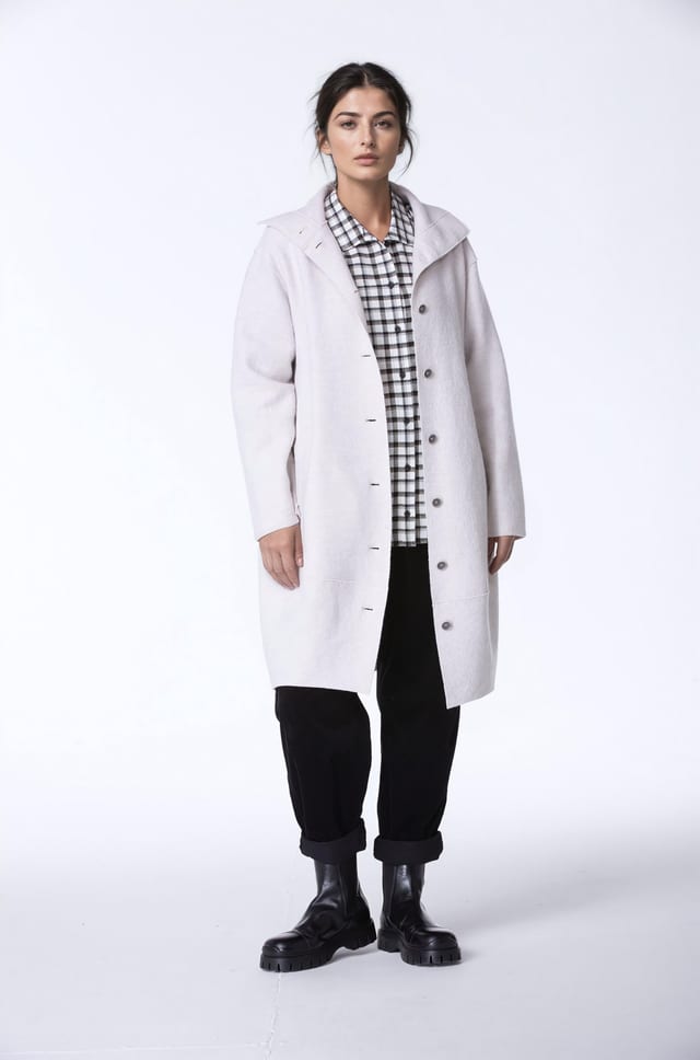 Outdoor jacket 402 - Premium OSKA boiled wool - 120ECRU - 10240710078