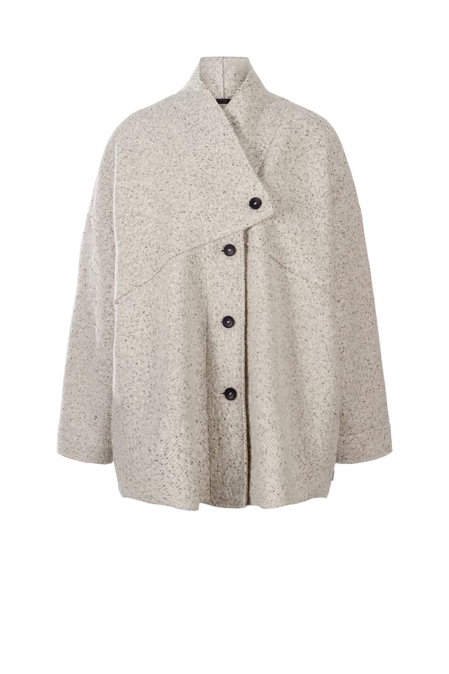 Outdoor jacket 404 - Tweed boiled wool - 120ECRU - 10240710081