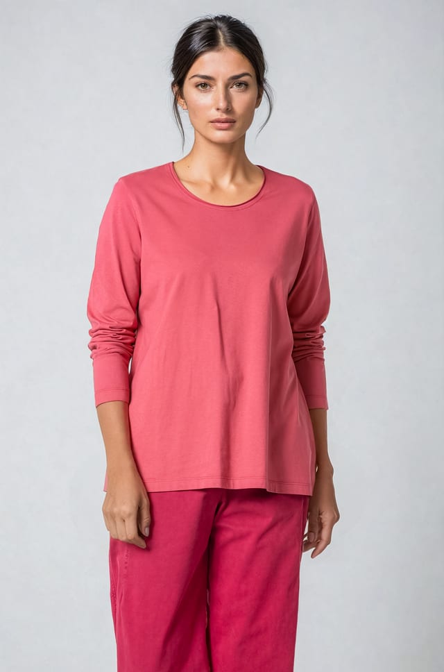 Shirt 408 - Organic cotton jersey - 340GARNET - 10240710087