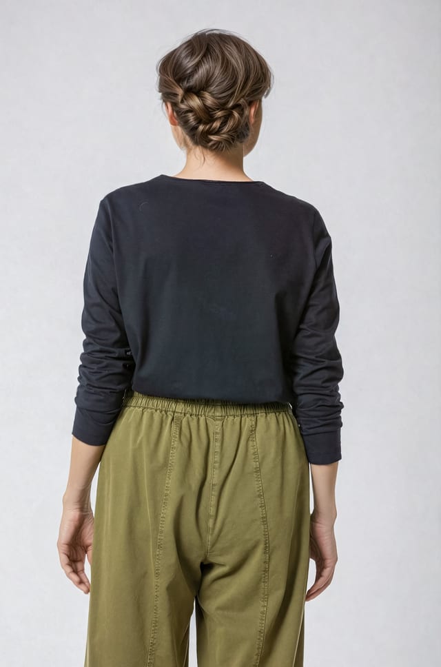 Shirt 408 - Organic cotton jersey - 990BLACK - 10240710087