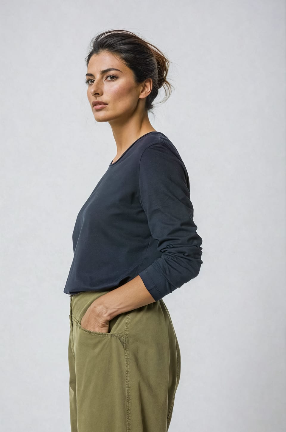 Shirt 408 - Organic cotton jersey - 990BLACK - 10240710087