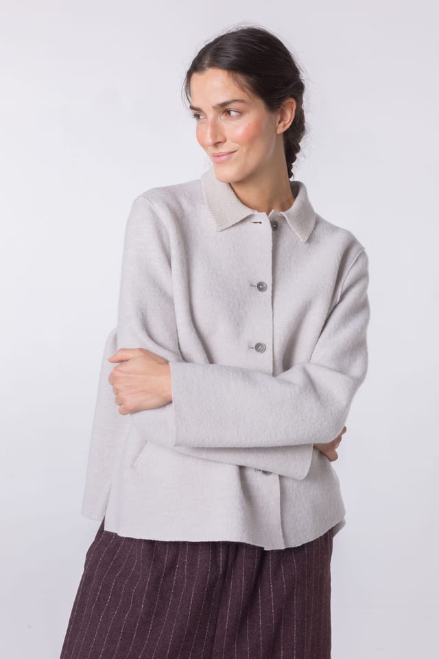 Jacket 412 - Premium OSKA boiled wool - 120ECRU - 10240710088