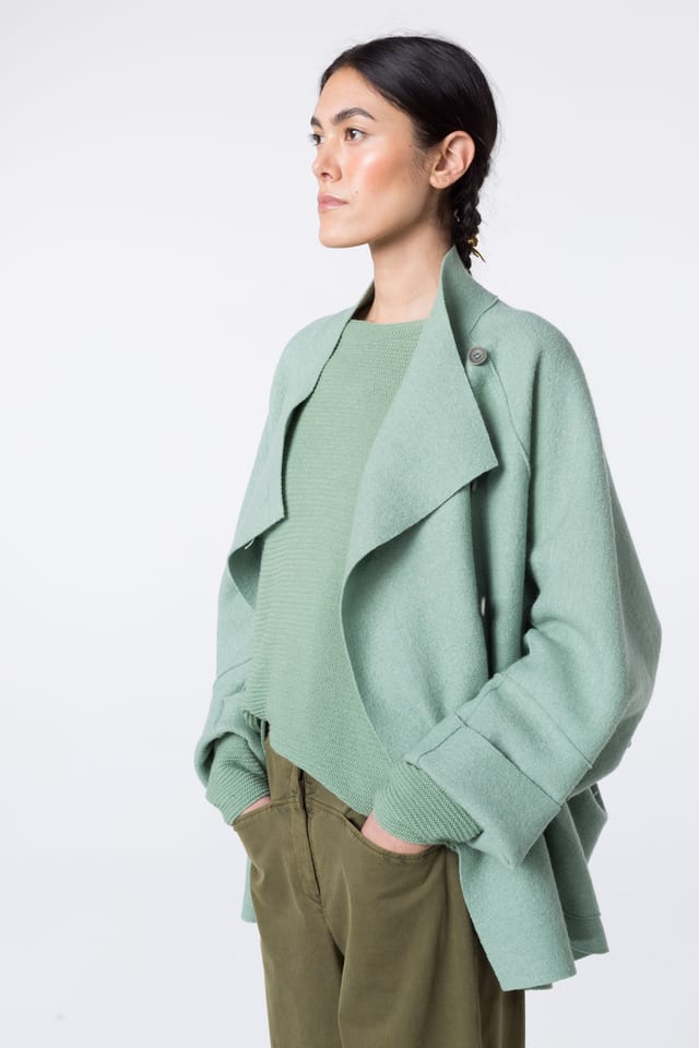Outdoor jacket 407 - Premium OSKA boiled wool - 630HERBAL - 10240710089