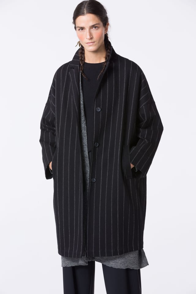 Coat 407 - Cotton-wool blend - 990BLACK - 10240710090