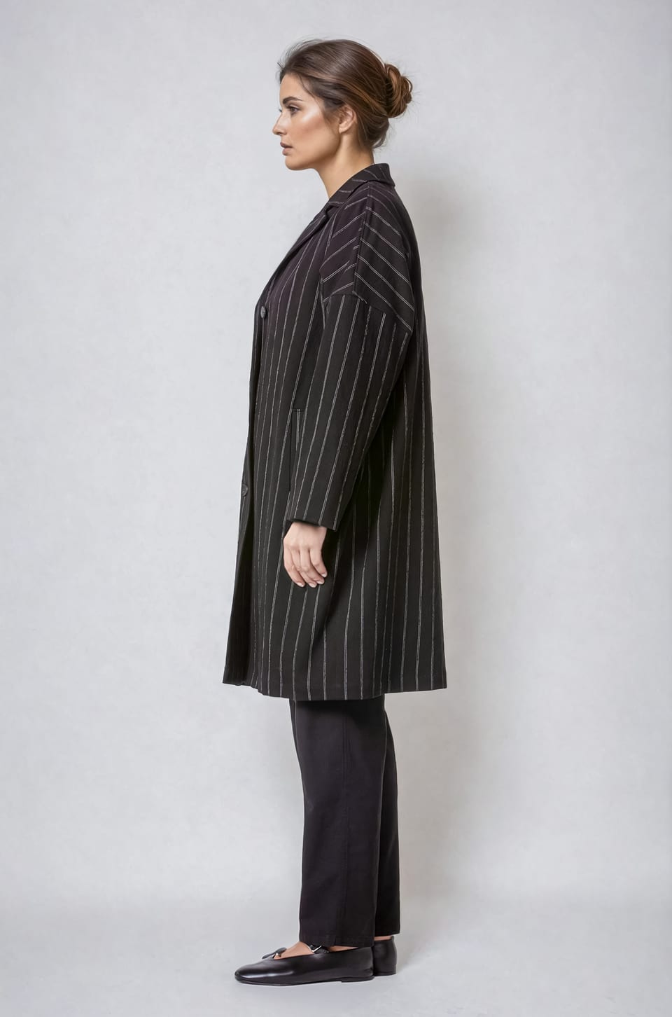 Coat 407 - Cotton-wool blend - 990BLACK - 10240710090