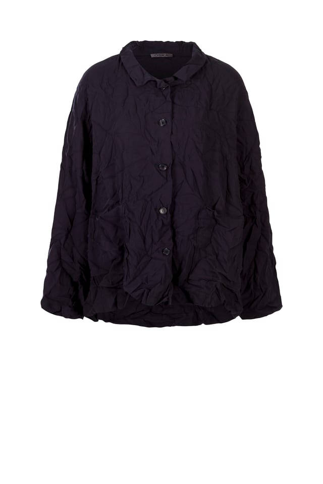 Jacke 413 Plissee - Technischer Stoff im Knitter-Look - 490NAVY - 10240710091