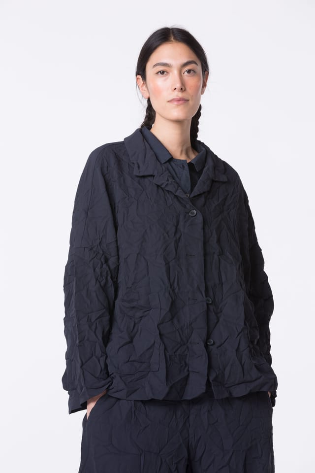 Jacket 413 Plissee - Technical fabric in a crinkled look - 490NAVY - 10240710091