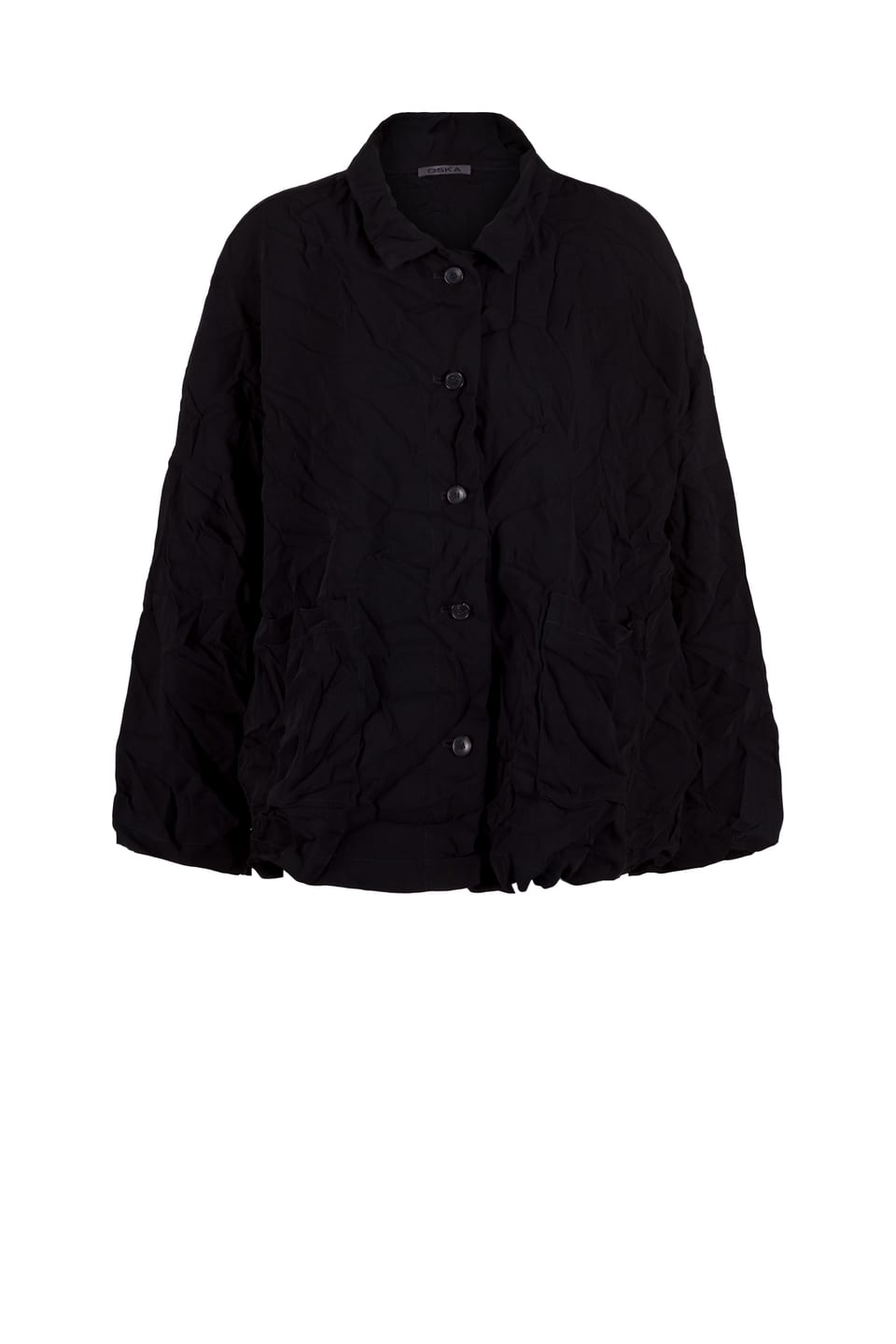 Jacket 413 Plissee - Technical fabric in a crinkled look - 990BLACK - 10240710091