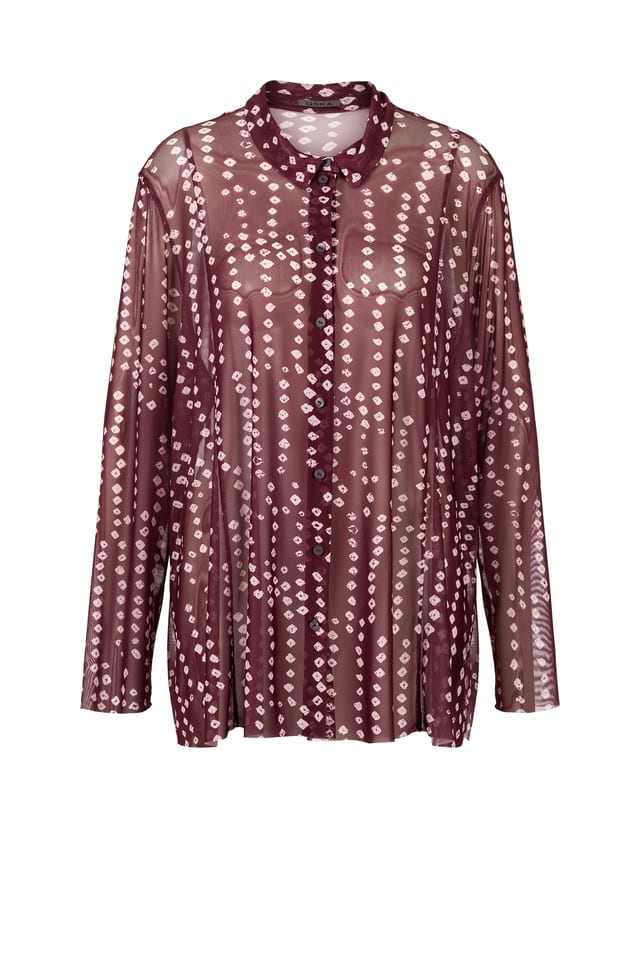 Bluse 418 - Druck auf Stretch-Tüll - 370WINE - 10240710094
