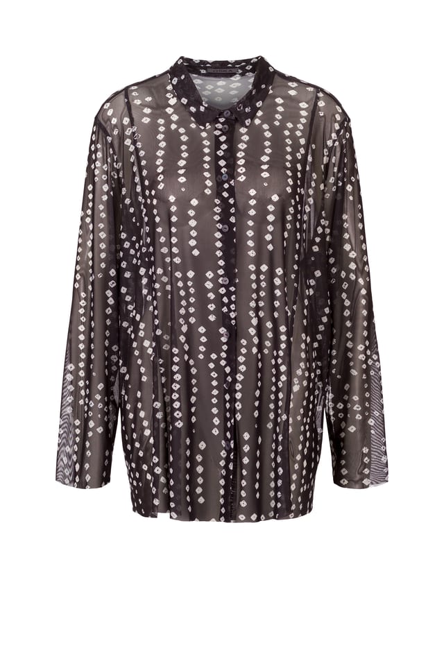 Blouse 418 - Printed stretch mesh - 990BLACK - 10240710094