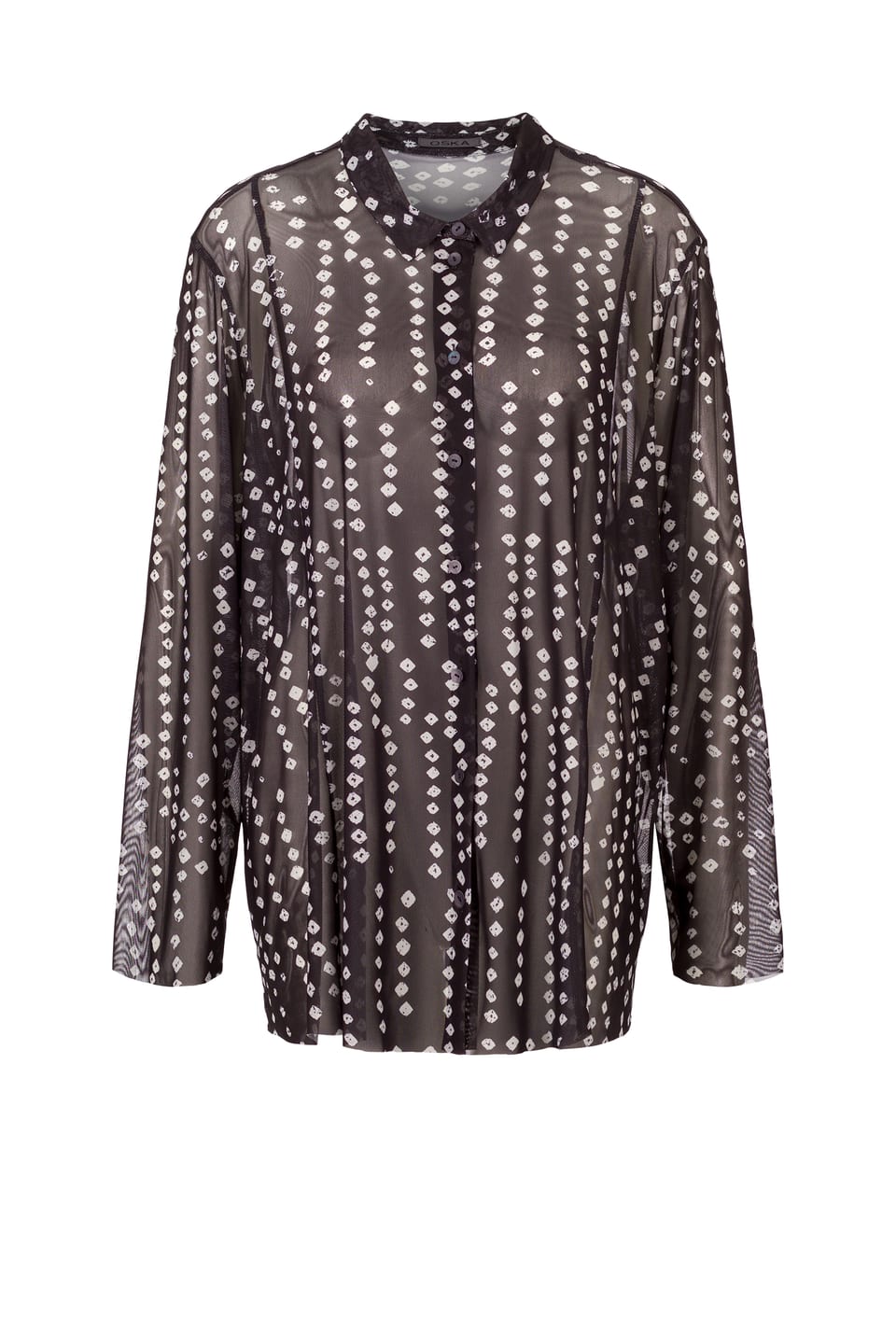 Blouse 418 - Printed stretch mesh - 990BLACK - 10240710094