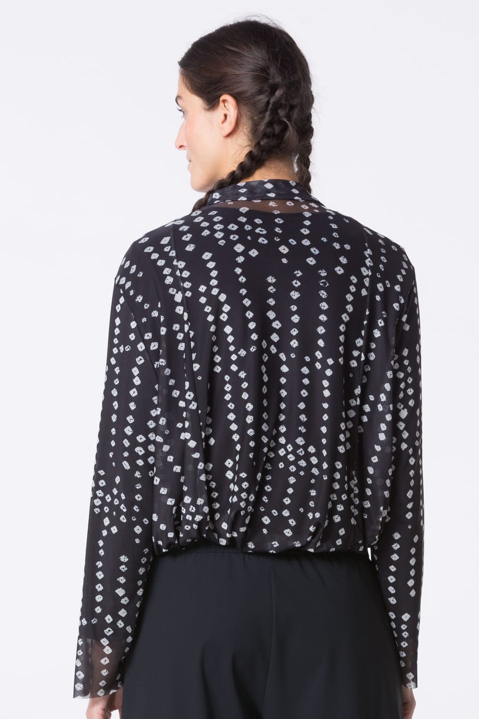 Blouse 418 - Printed stretch mesh - 990BLACK - 10240710094