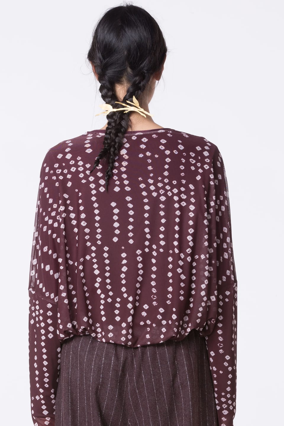 Shirt 409 - Printed stretch mesh - 370WINE - 10240710095