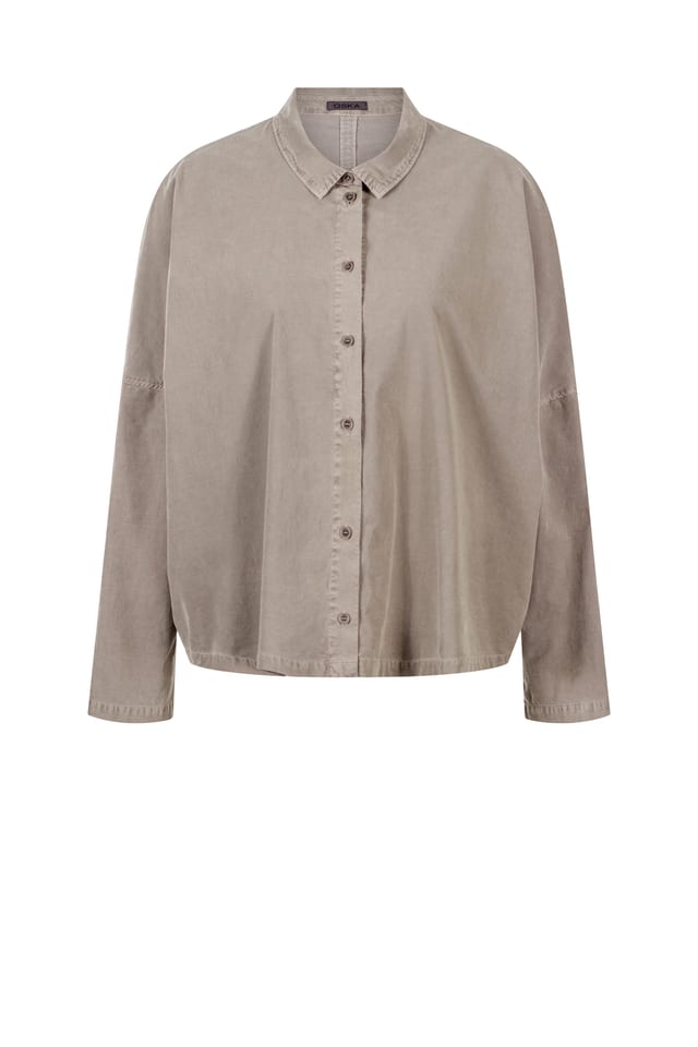 Bluse 420 - Elastischer Baumwoll-Feincord - 122ECRU - 10240710097