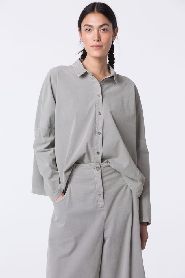 Bluse 420 - Elastischer Baumwoll-Feincord - 122ECRU - 10240710097