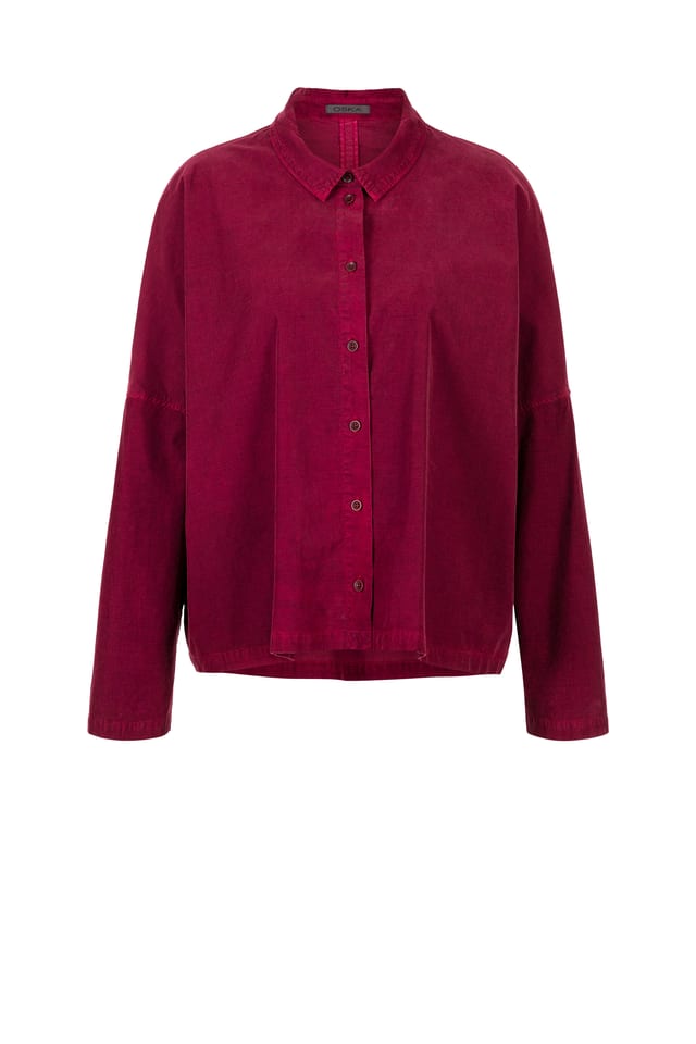 Bluse 420 - Elastischer Baumwoll-Feincord - 342GARNET - 10240710097