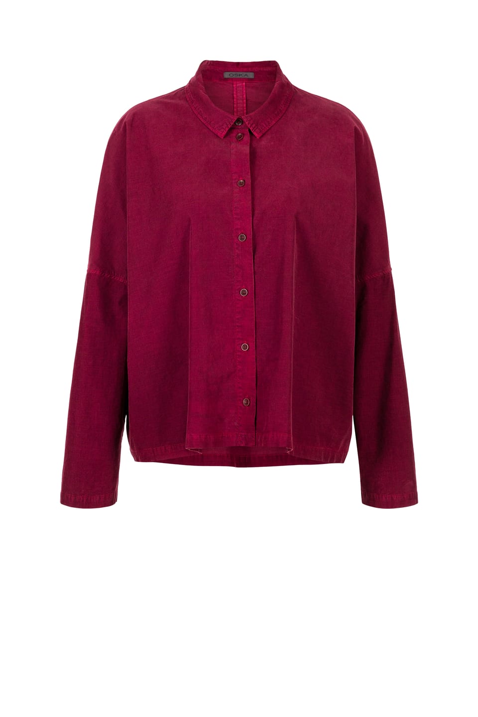 Blouse 420 - Cotton needlecord with stretch - 342GARNET - 10240710097
