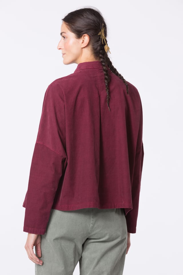 Blouse 420 - Cotton needlecord with stretch - 342GARNET - 10240710097