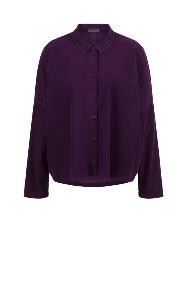 Blouse 420 - Cotton needlecord with stretch - 482ACAI - 10240710097