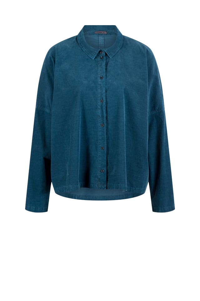 Blouse 420 - Cotton needlecord with stretch - 552STREAM - 10240710097