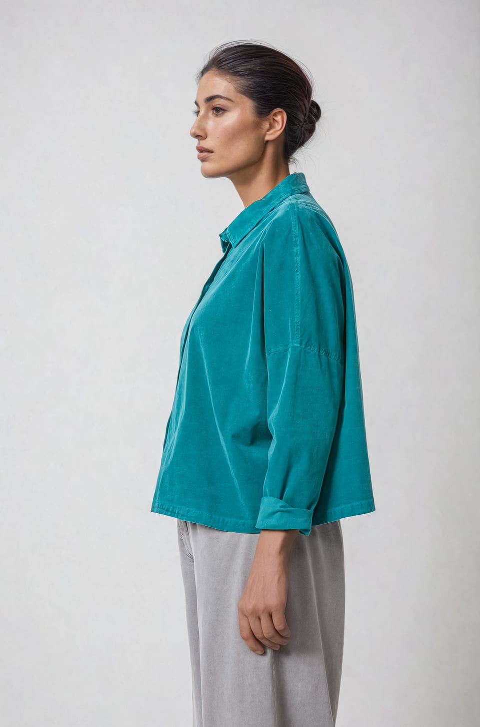 Blouse 420 - Cotton needlecord with stretch - 652AMULET - 10240710097