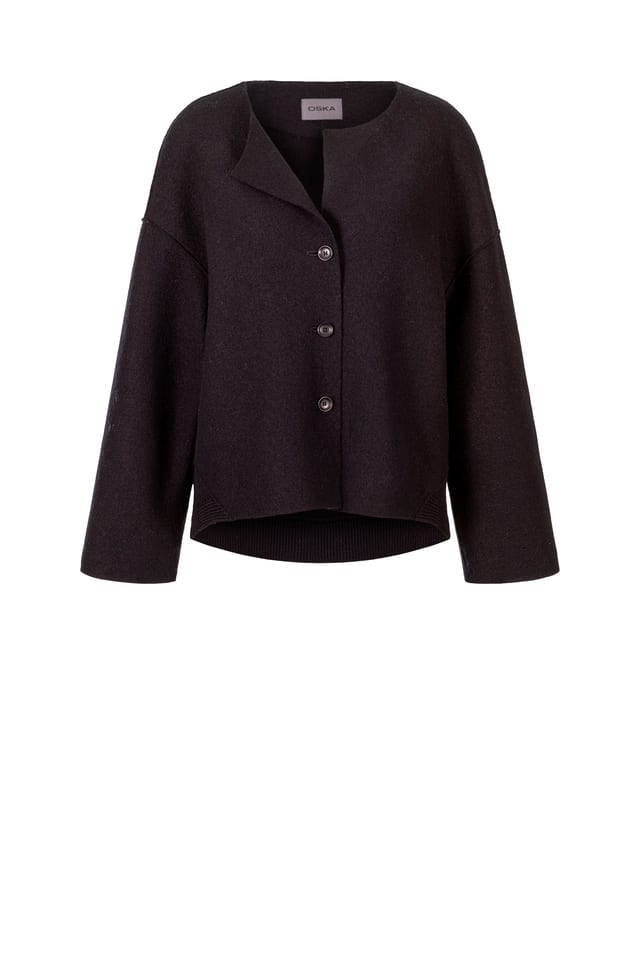 Jacket 414 - Premium OSKA boiled wool - 990BLACK - 10240710098