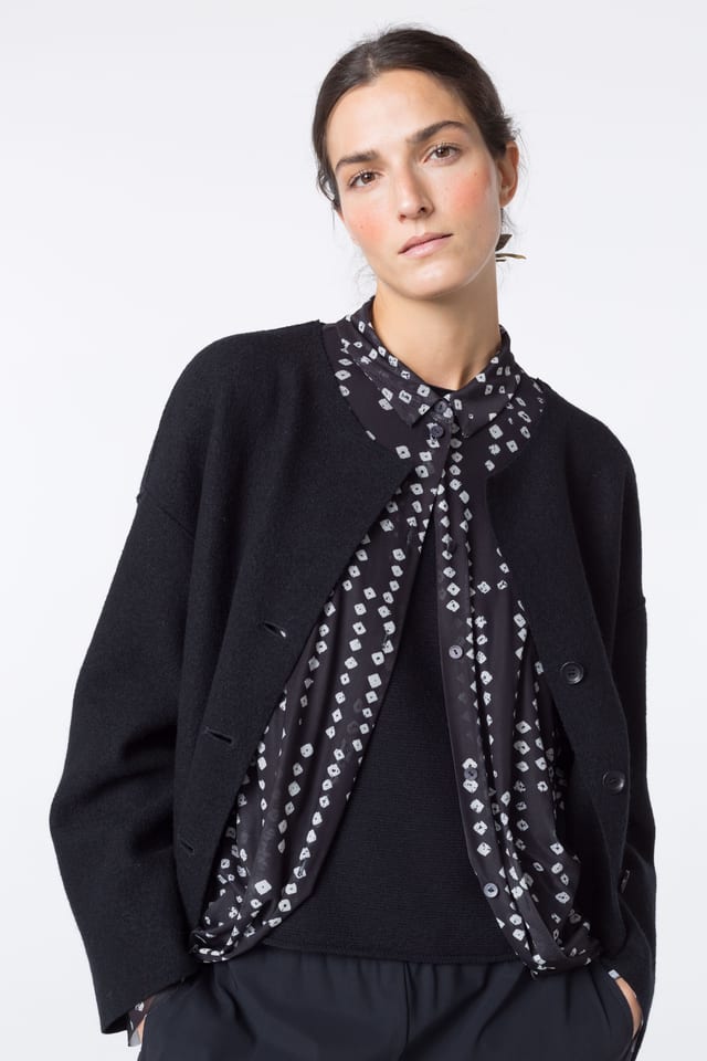 Jacket 414 - Premium OSKA boiled wool - 990BLACK - 10240710098