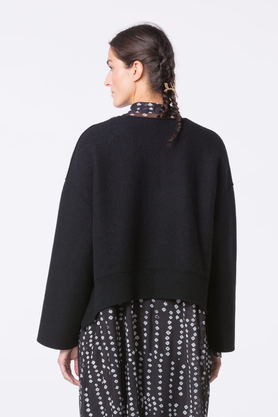Bunda 414 - Prémiová vařená vlna OSKA - 990BLACK - 10240710098
