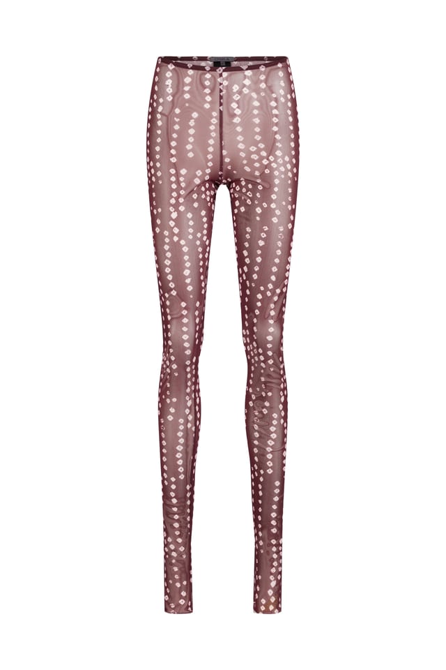 Trousers 426 - Printed stretch mesh - 370WINE - 10240710099