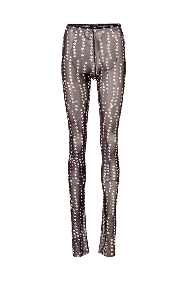 Hose 426 - Druck auf Stretch-Tüll - 990BLACK - 10240710099