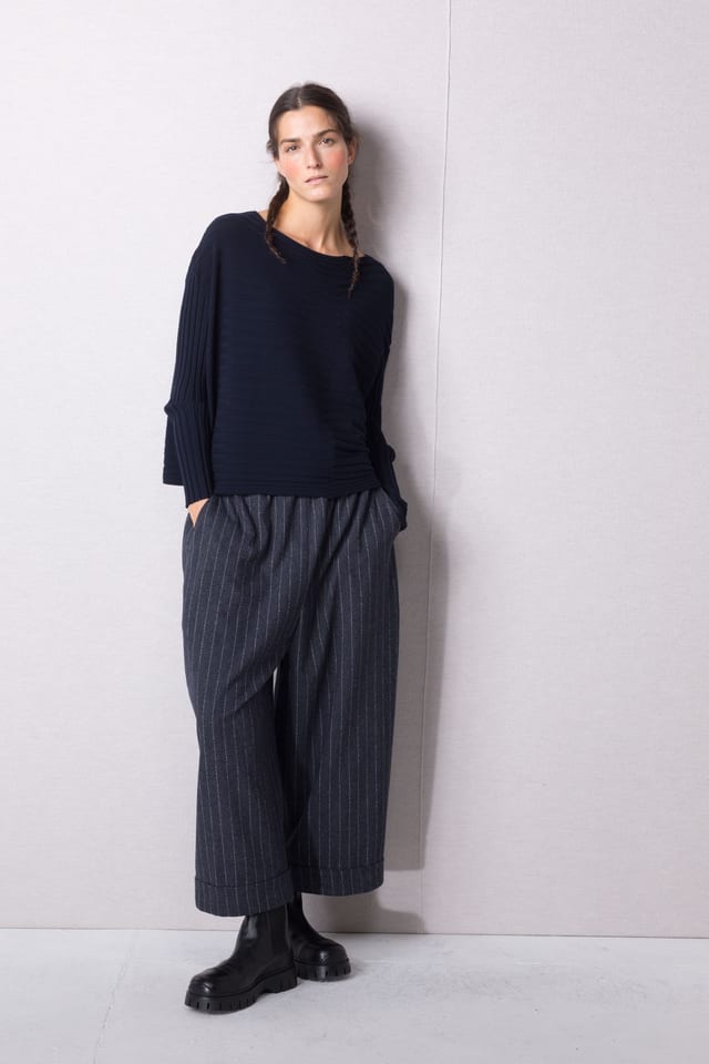 Trousers 427 - Wool blend with ECOVERO™ viscose - 490NAVY - 10240710100