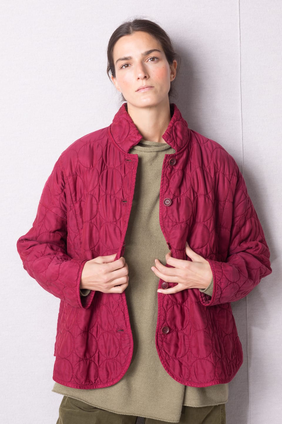 Jacket 417 - Quilted modal-cupro blend - 342GARNET - 10240710102