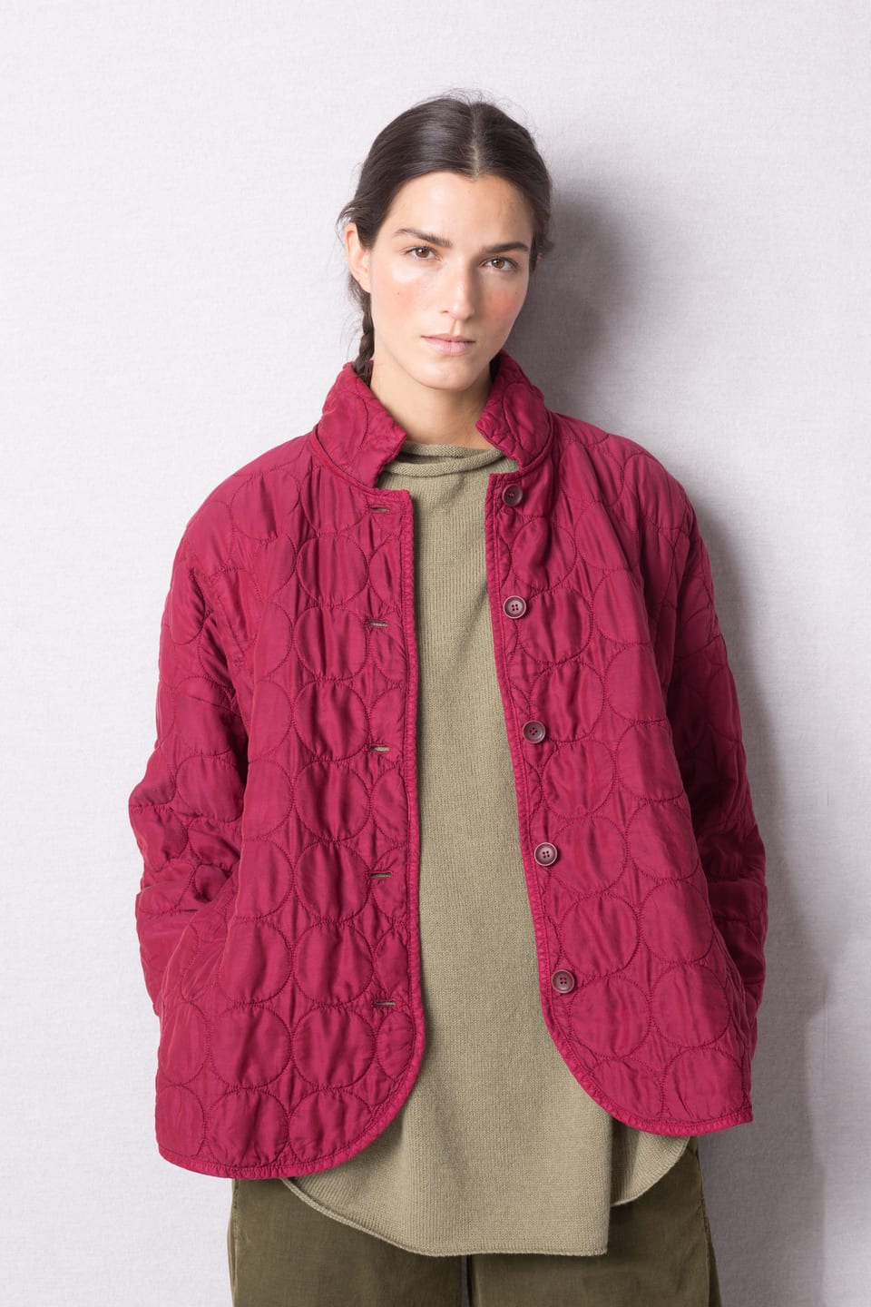Jacket 417 - Quilted modal-cupro blend - 342GARNET - 10240710102