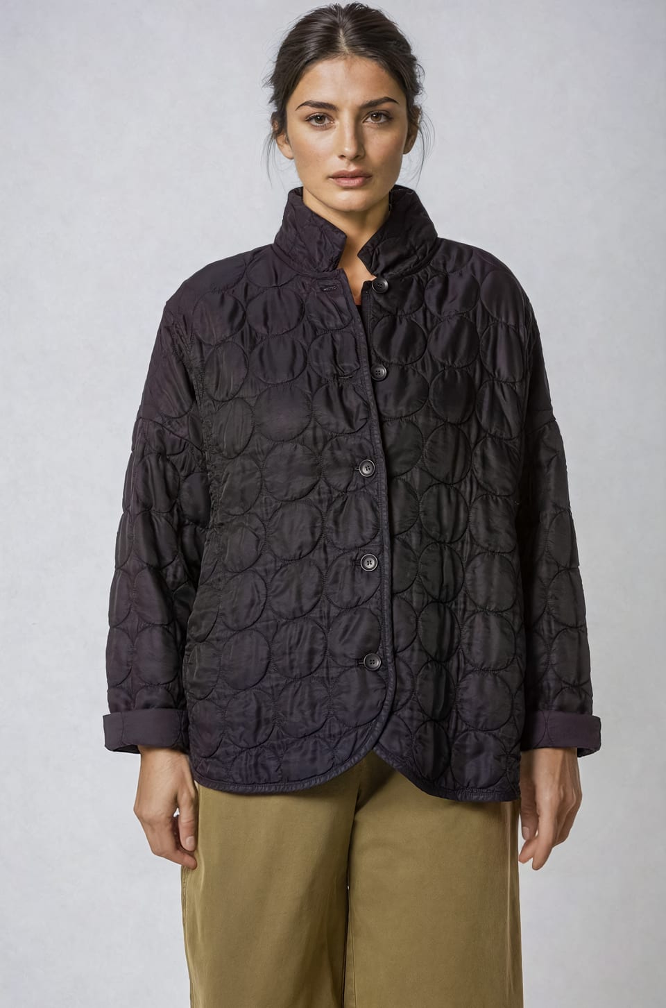 Jacket 417 - Quilted modal-cupro blend - 990BLACK - 10240710102